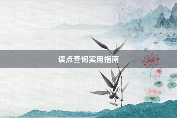 误点查询实用指南